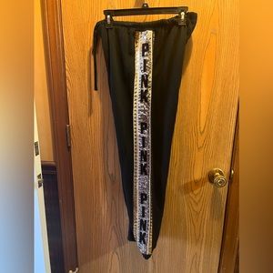 NWOT Pink Victoria’s Secret Black Sequin Sweatpants Medium